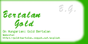 bertalan gold business card